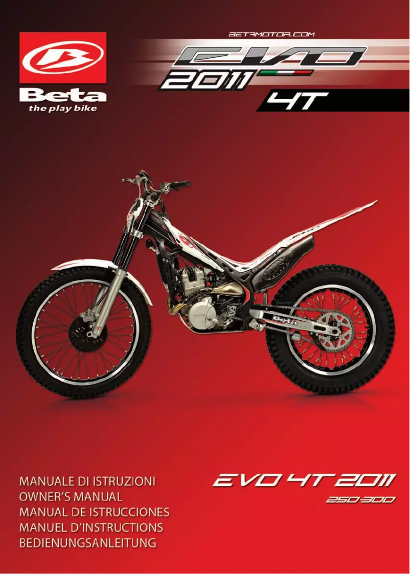 Image de la première page du manuel de l'appareil EVO 250 4T (2011)