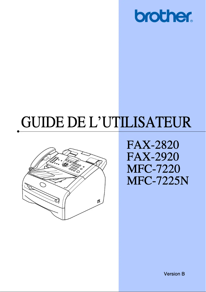 Page n°1 - Manuel utilisateur Brother FAX-2820