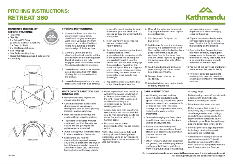 Página 1 del manual Manual de usuario Kathmandu Retreat 360