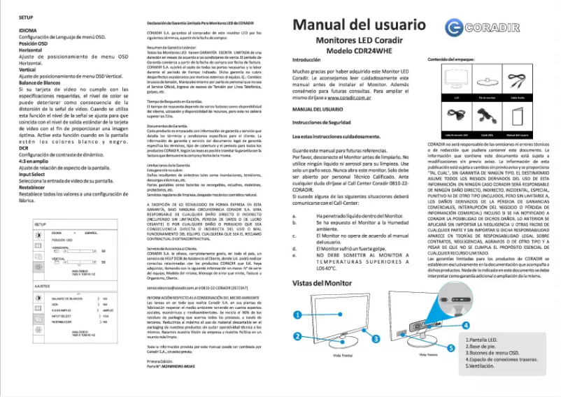 Page n°1 - Manuel utilisateur Coradir 24WHE