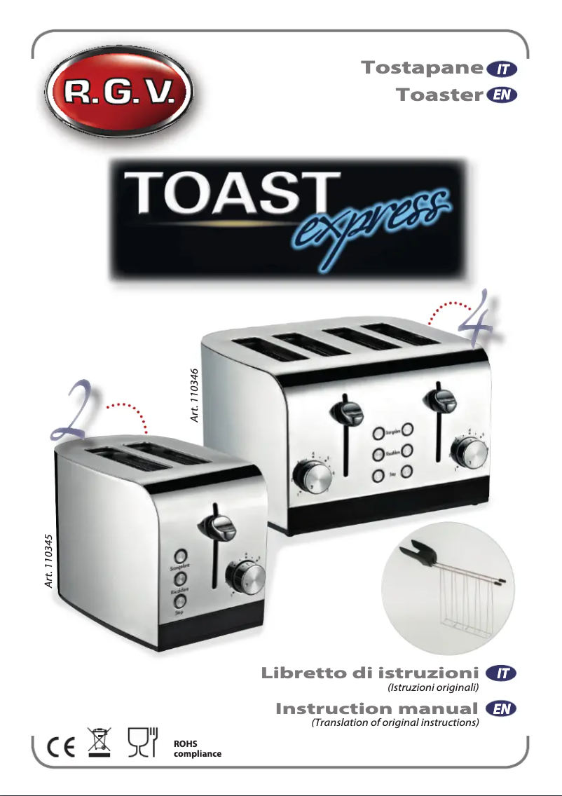 Page 1 de la notice Manuel utilisateur RGV Toast Express 4