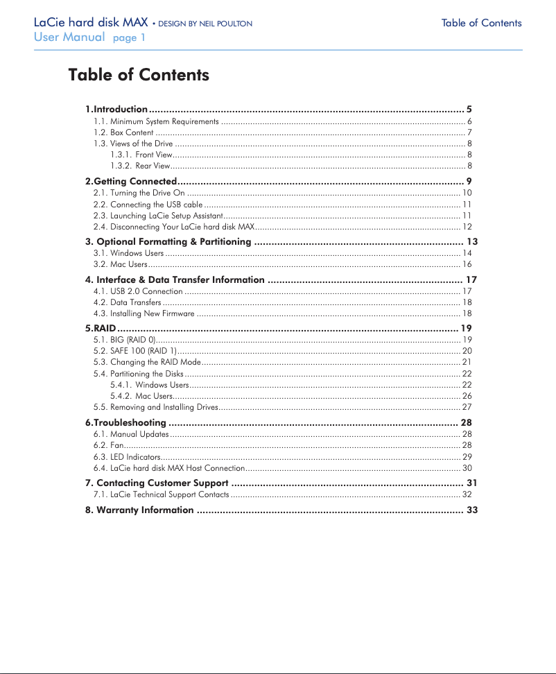 Página 1 del manual Manual de usuario LaCie Hard Disk MAX 2TB
