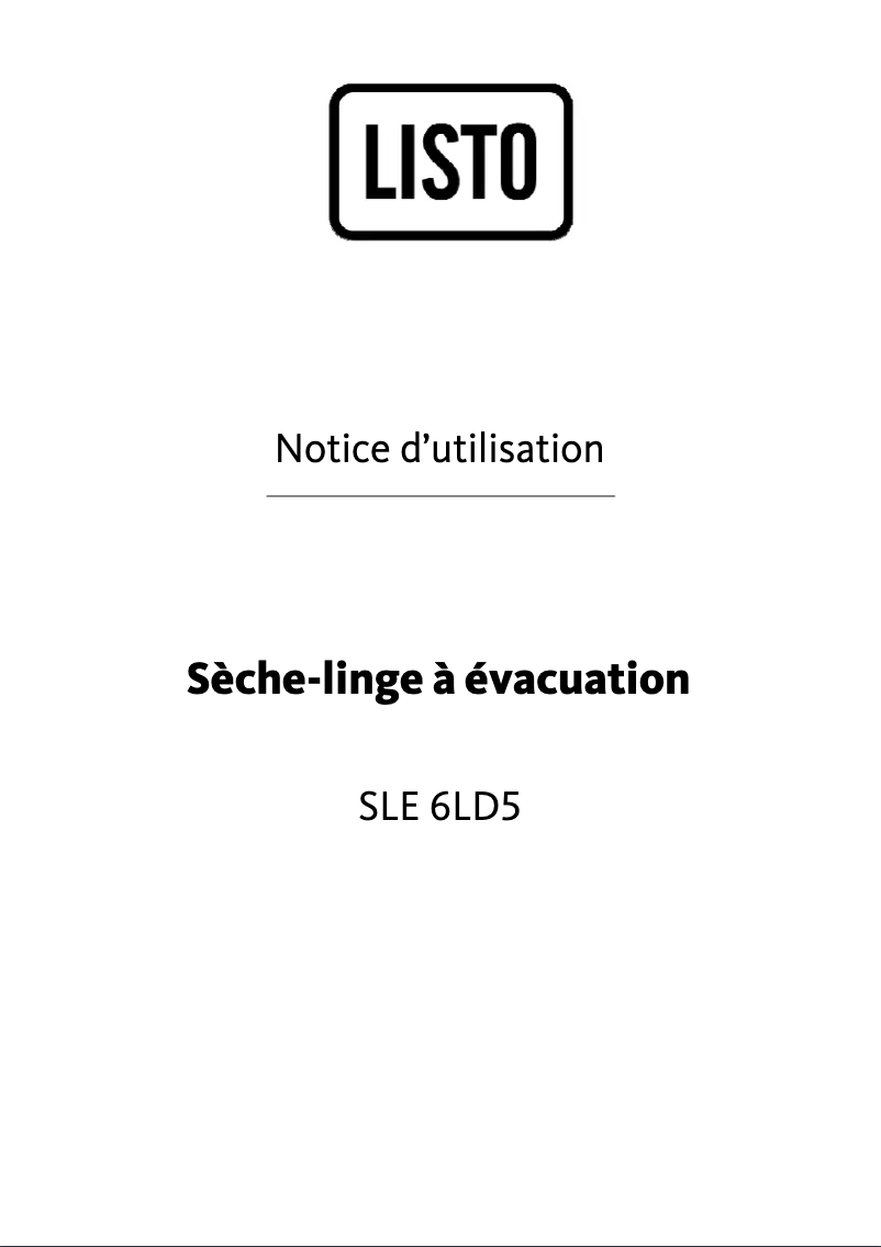 Image de la première page du manuel de l'appareil SLE 6LD5