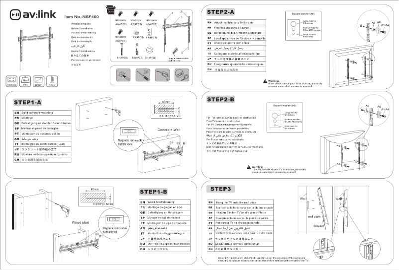 Page 1 de la notice Manuel utilisateur AV:link NSF400