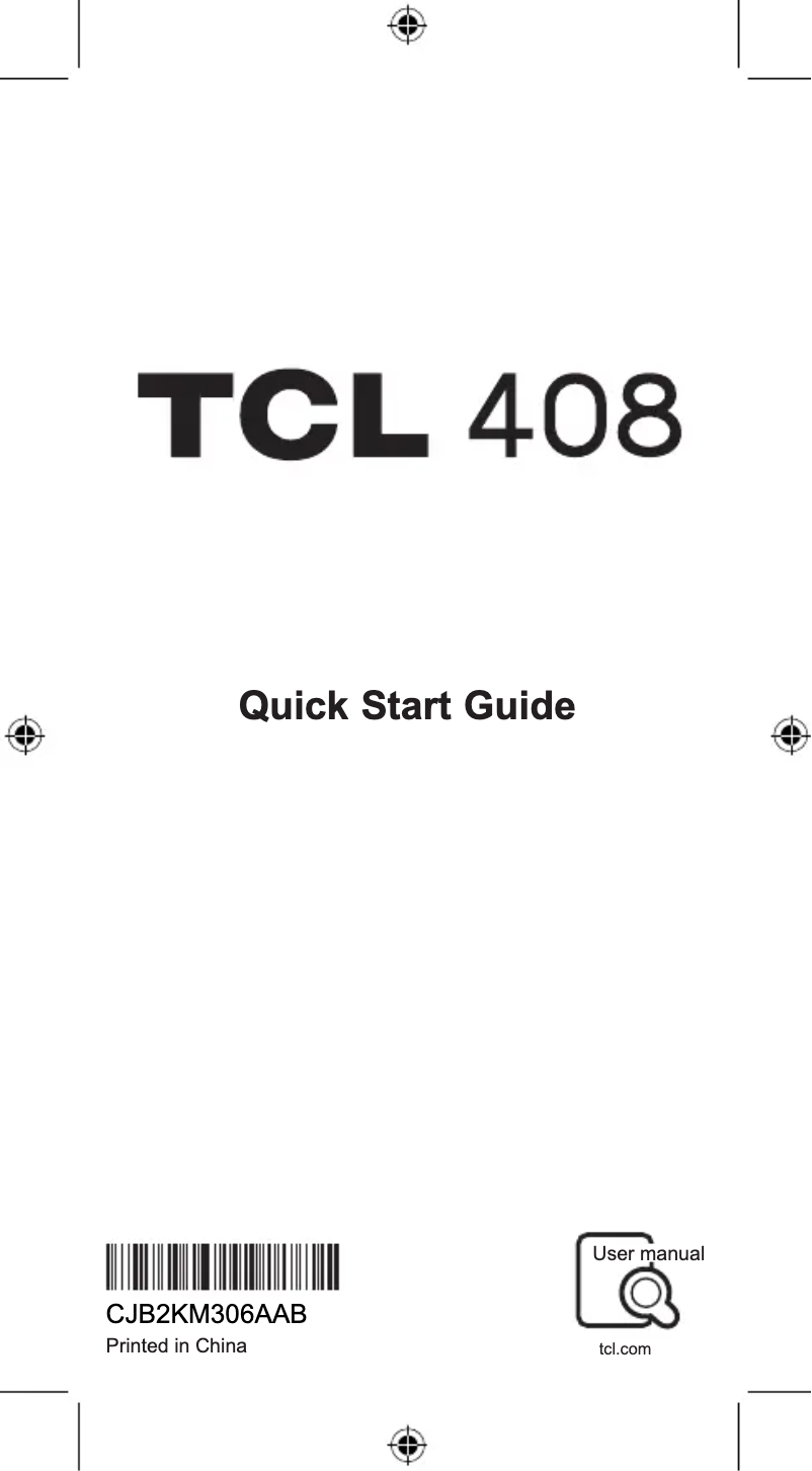 Page n°1 - Manuel utilisateur TCL 408