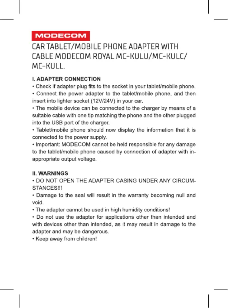 Imagen de la primera página del manual del dispositivo ROYAL MC-KULC-02