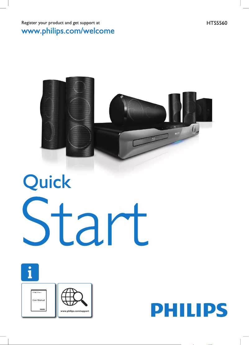 Page 1 de la notice Guide de démarrage rapide Philips HTS5560
