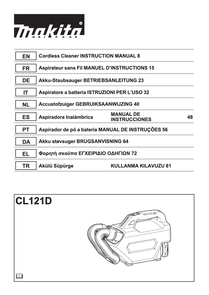 Page 1 de la notice Manuel utilisateur Makita CL121D