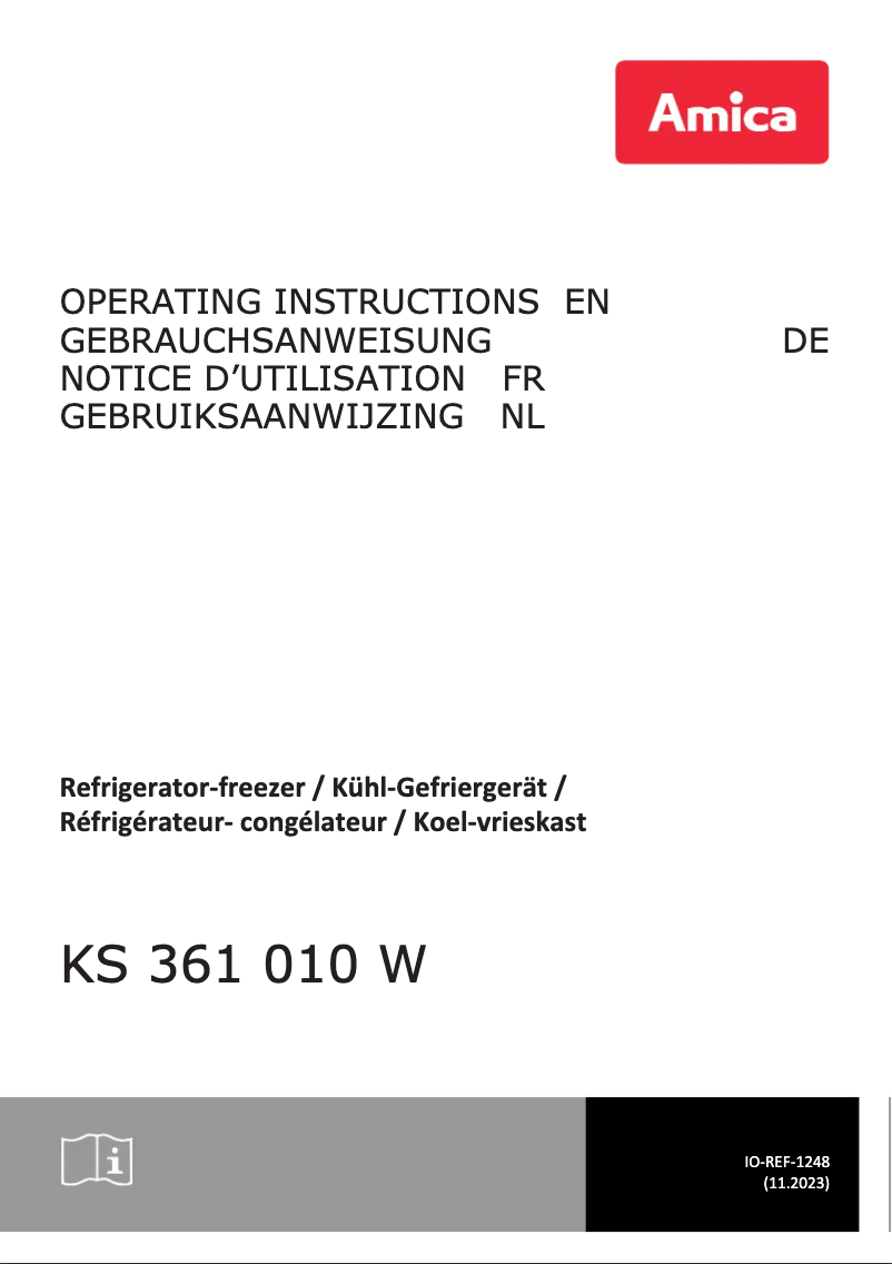 Page n°1 - Manuel utilisateur Amica KS 361 010 W