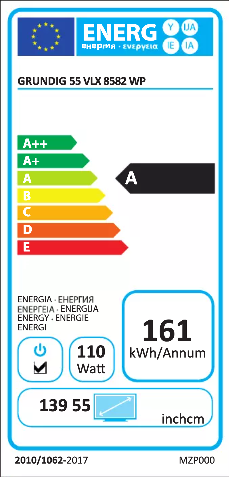 Page 1 de la notice Manuel utilisateur Grundig 55 VLX 8582 WP