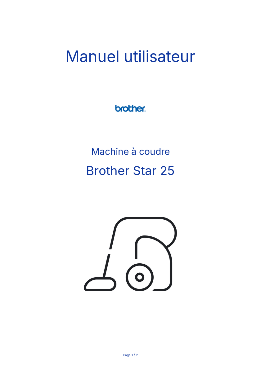 Page n°1 - Manuel utilisateur Brother Star 25