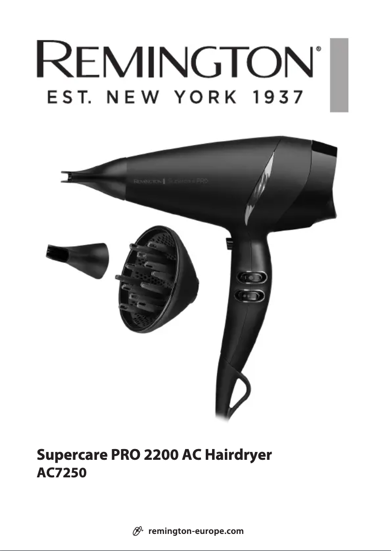 Page 1 de la notice Manuel utilisateur Remington Supercare Pro 2200 AC7250