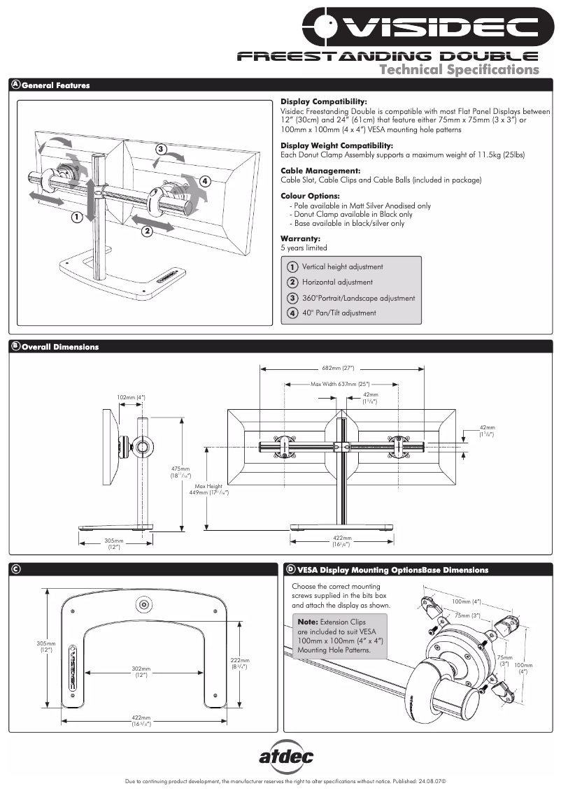 Page n°1 - Manuel utilisateur Atdec V-FS-DB