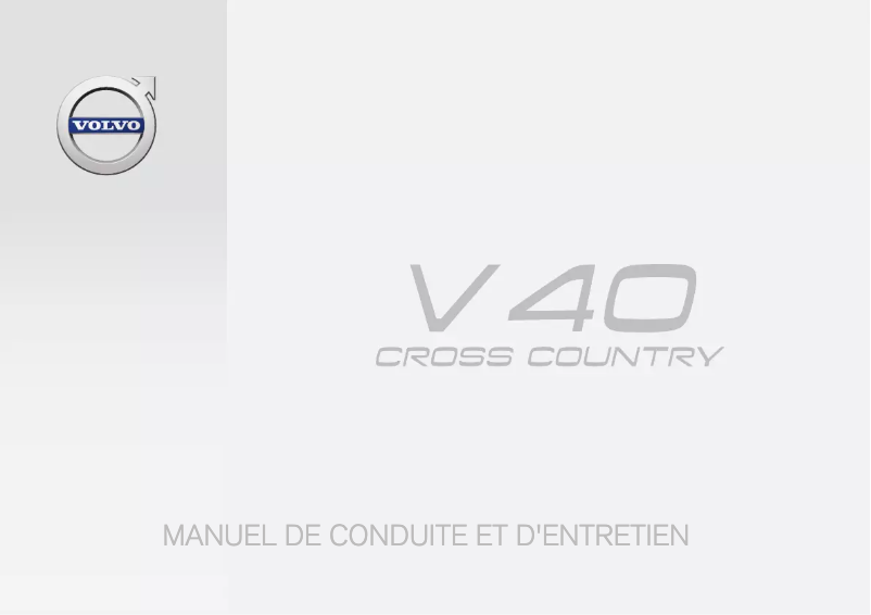Page 1 de la notice Manuel utilisateur Volvo V40 Cross Country (2018)