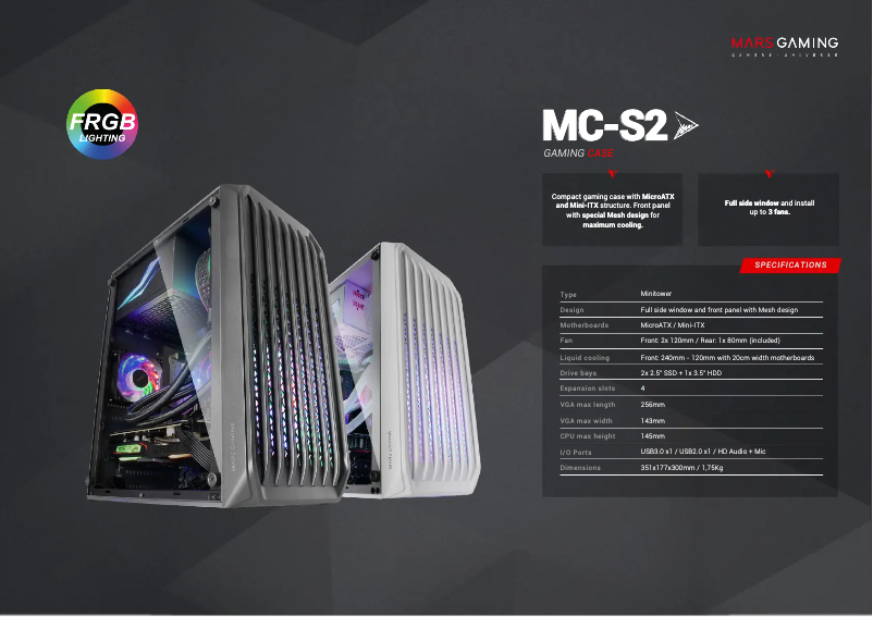 Page n°1 - Fiche technique Mars Gaming MC-S2