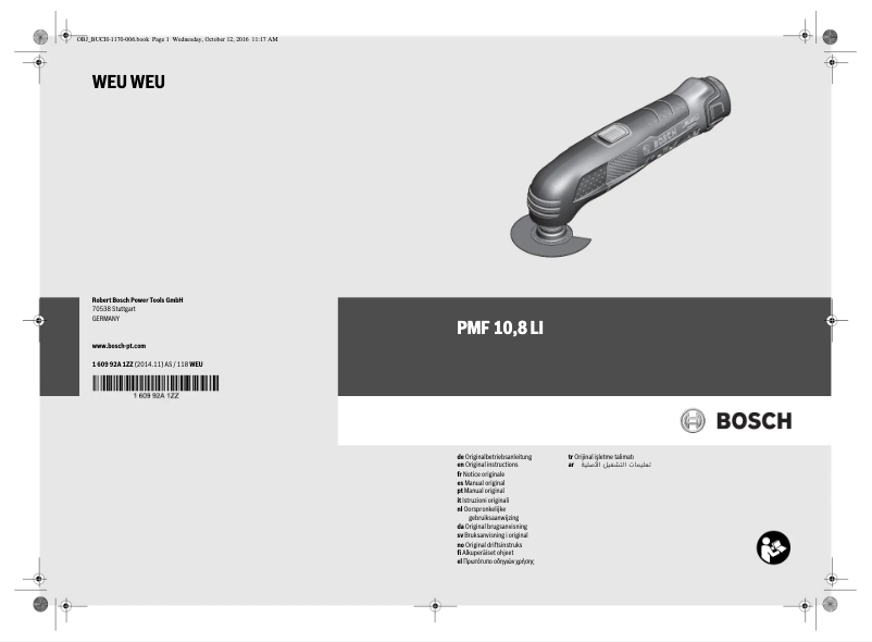 Page 1 de la notice Manuel utilisateur Bosch PMF 10,8 Li 1