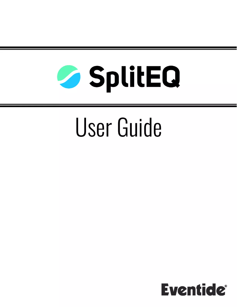 Page 1 de la notice Manuel utilisateur Eventide SpliEQ
