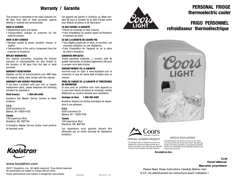Image de la première page du manuel de l'appareil CL04