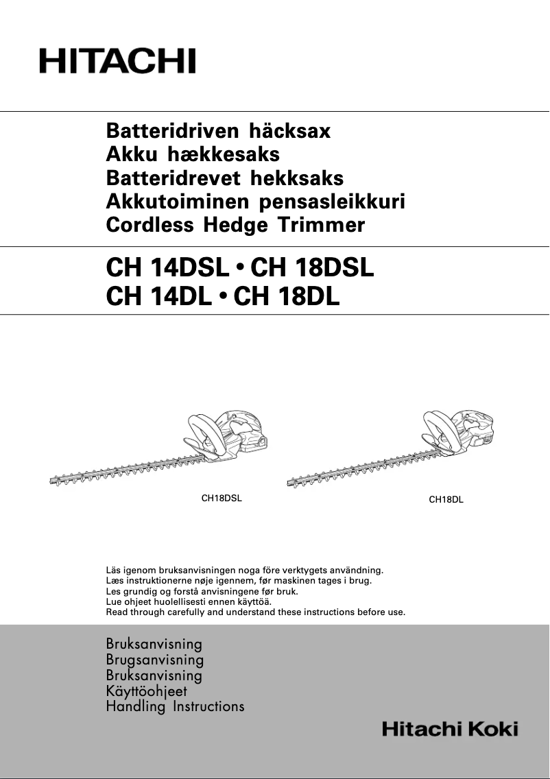 Page n°1 - Manuel utilisateur Hitachi CH 14DSL