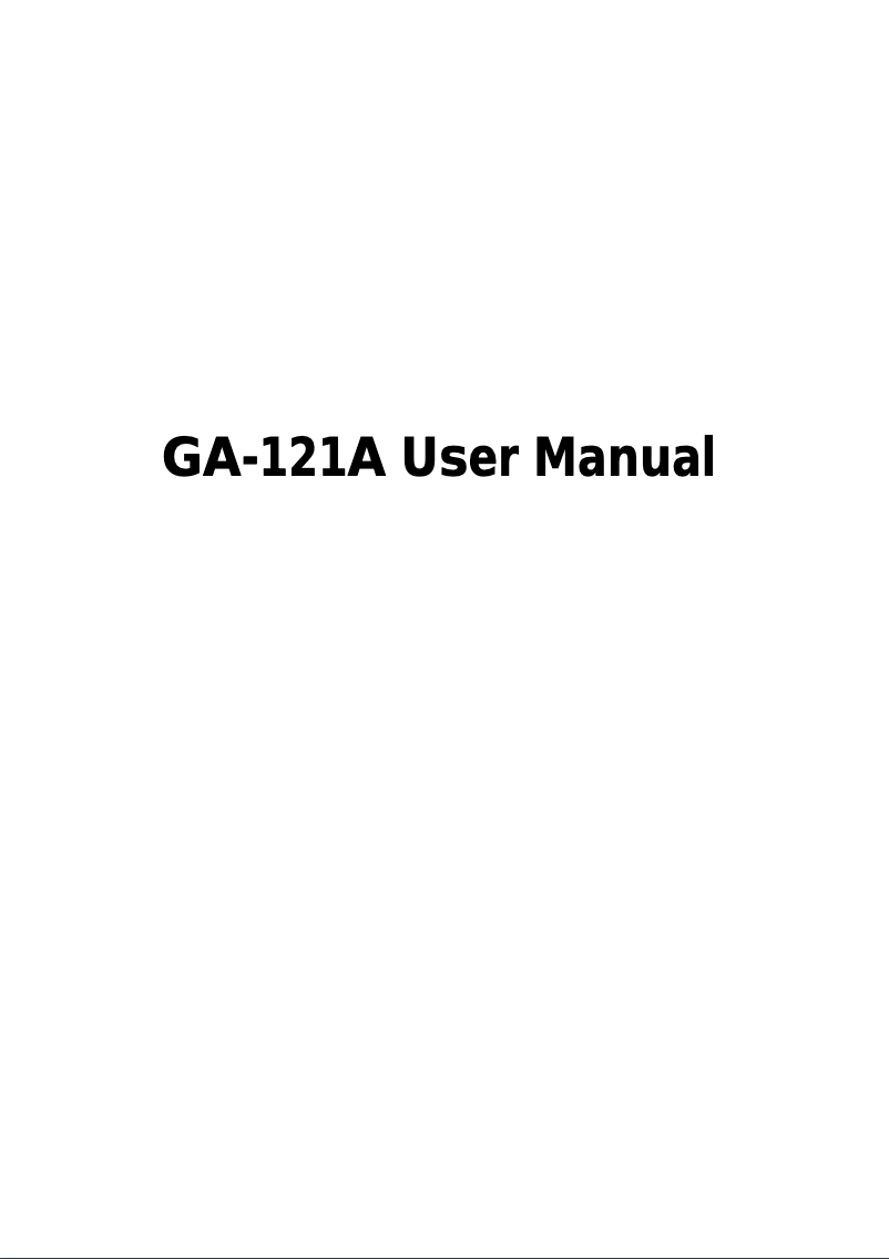 Page n°1 - Manuel utilisateur Getnet GA-121A