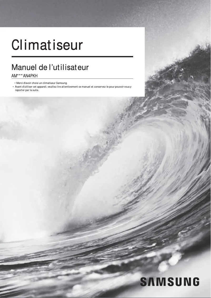 Page n°1 - Manuel utilisateur Samsung AM112AN4PKH