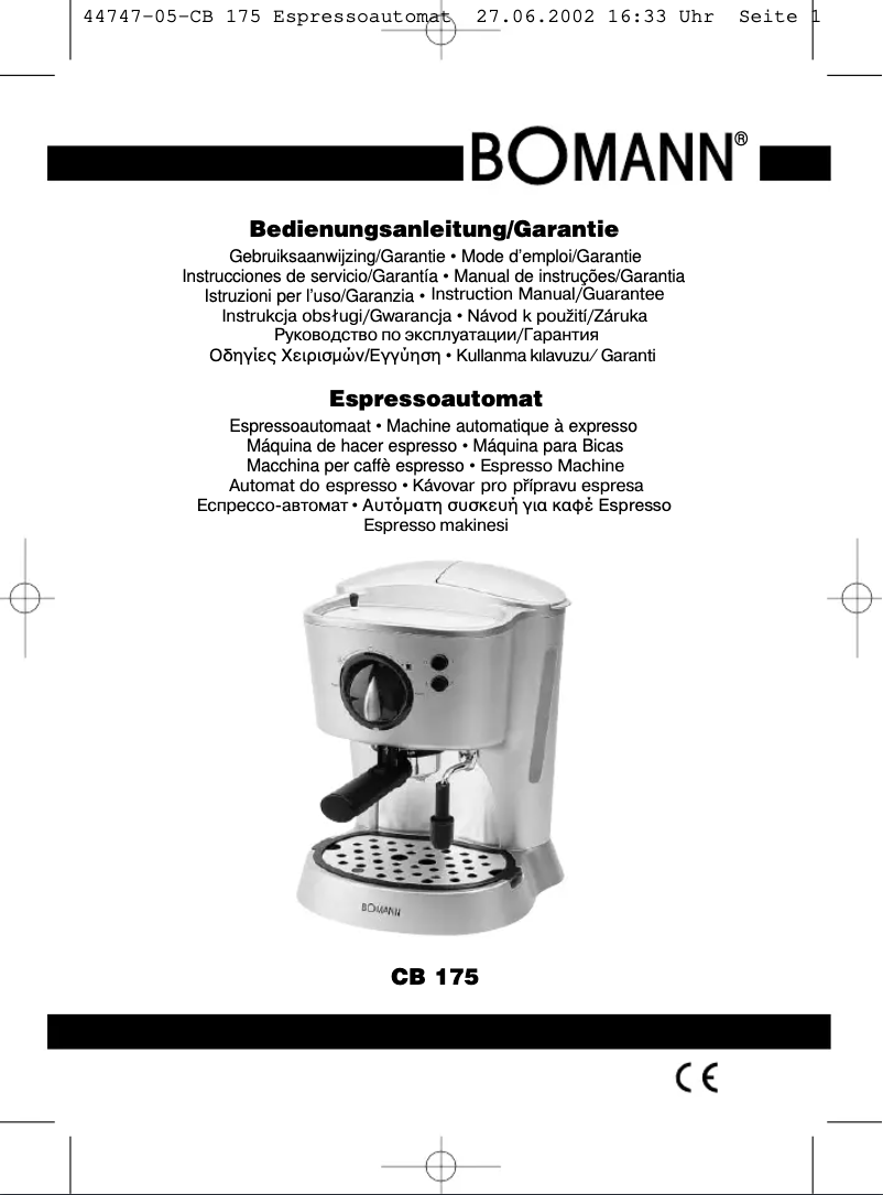 Image de la première page du manuel de l'appareil CB 175