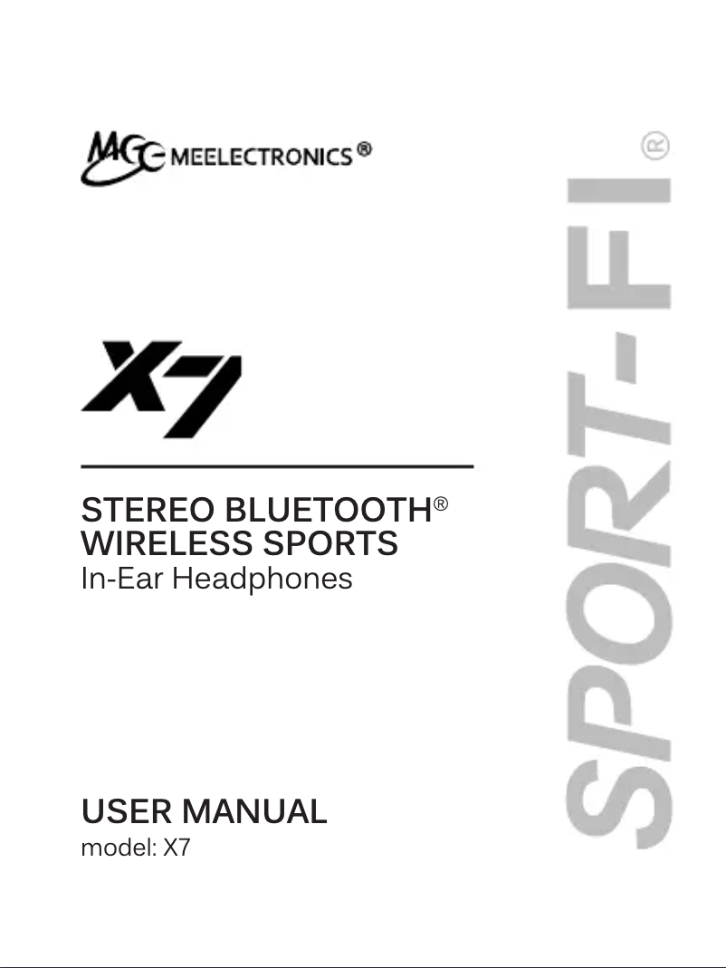 Page 1 de la notice Manuel utilisateur MEE audio Sport-Fi X7