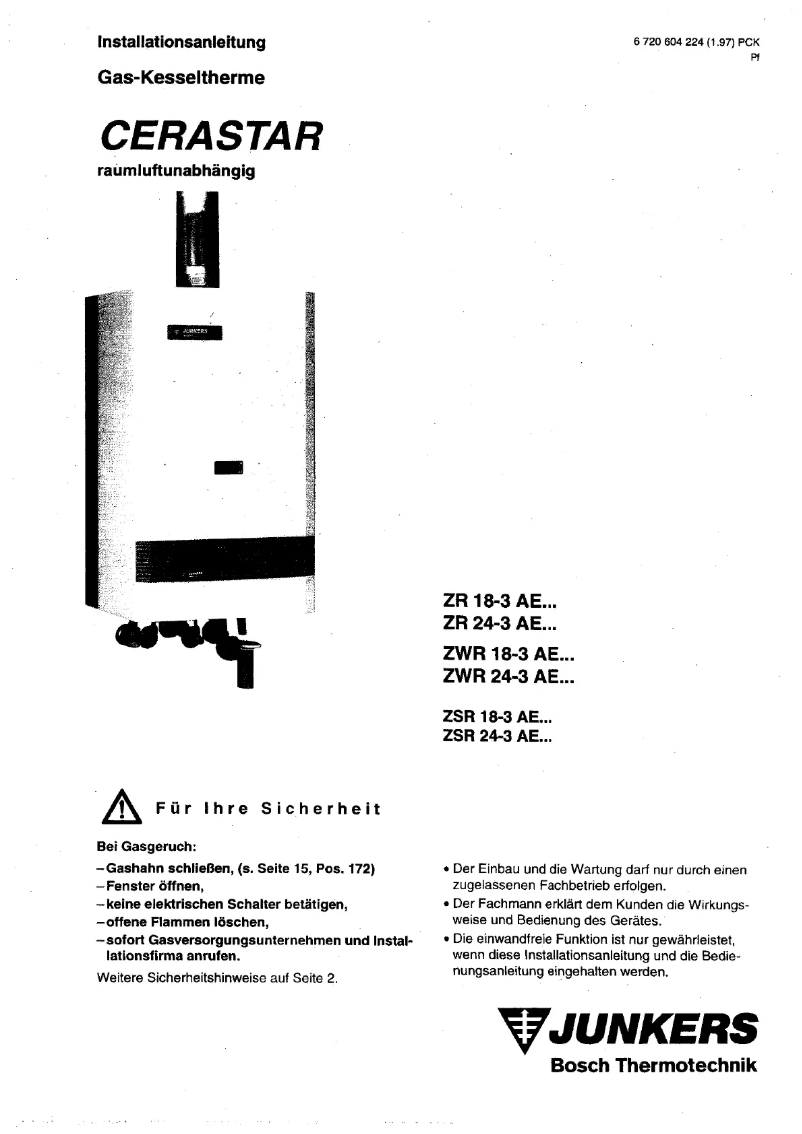 Image de la première page du manuel de l'appareil ZWR 18-3 AE 23