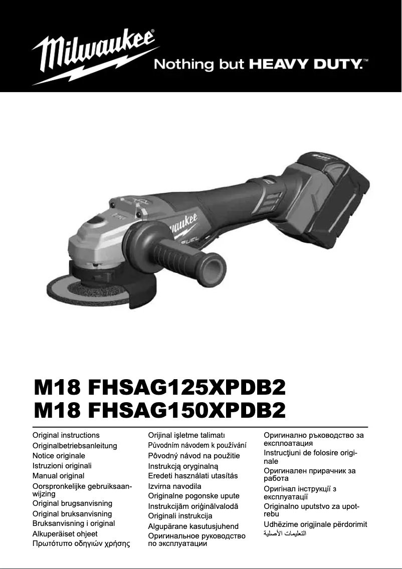 Página 1 del manual Manual de usuario Milwaukee M18 FHSAG125XPDB2