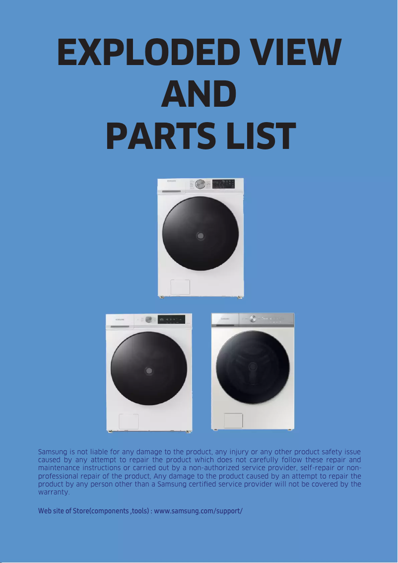 Page 1 de la notice Fiche technique Samsung WW11BB944DGH