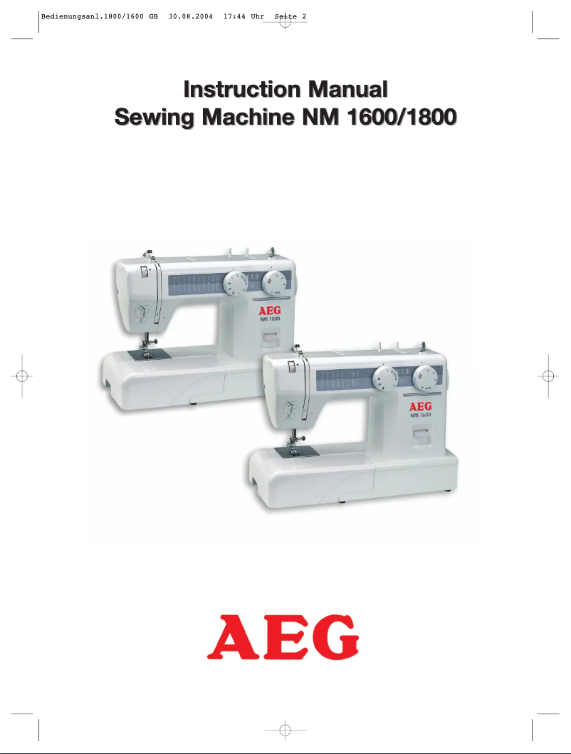 Page 1 de la notice Manuel utilisateur AEG NM 1800