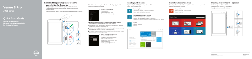 Page 1 de la notice Guide d'installation Dell Venue 8 Pro