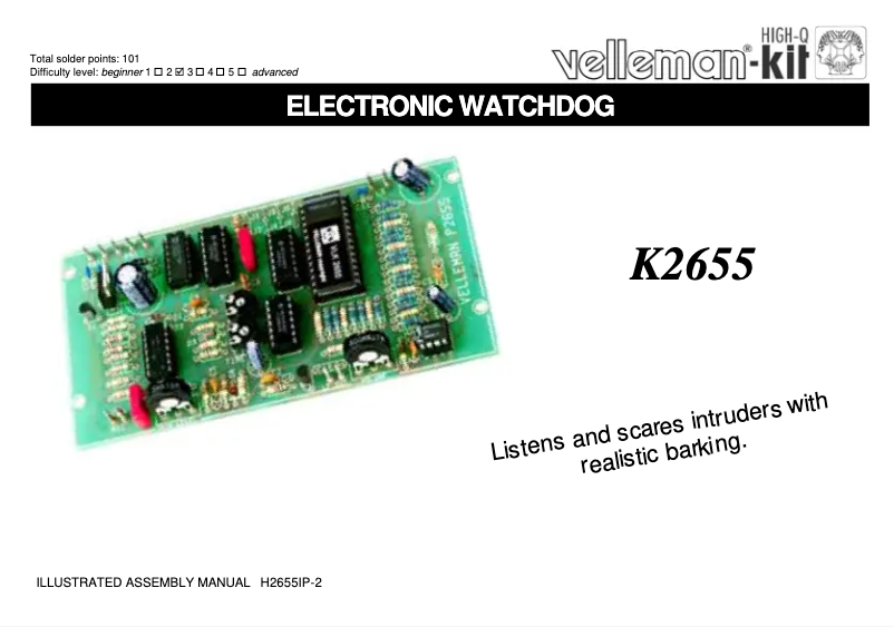 Image de la première page du manuel de l'appareil K2655