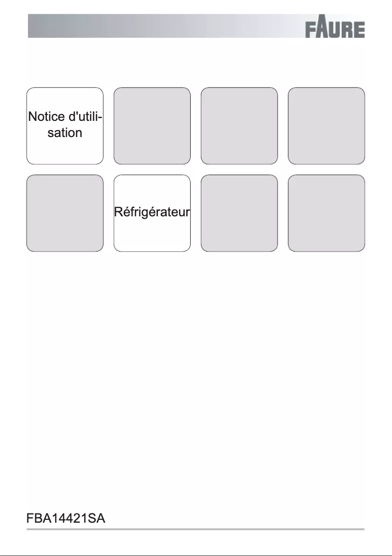Page n°1 - Manuel utilisateur Faure FBA14421SA