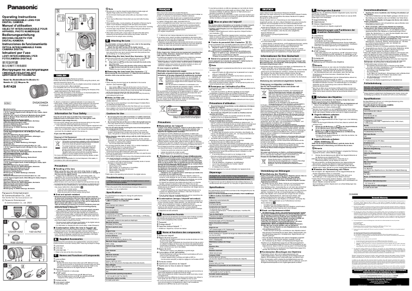 Page 1 de la notice Manuel utilisateur Panasonic S-R1428