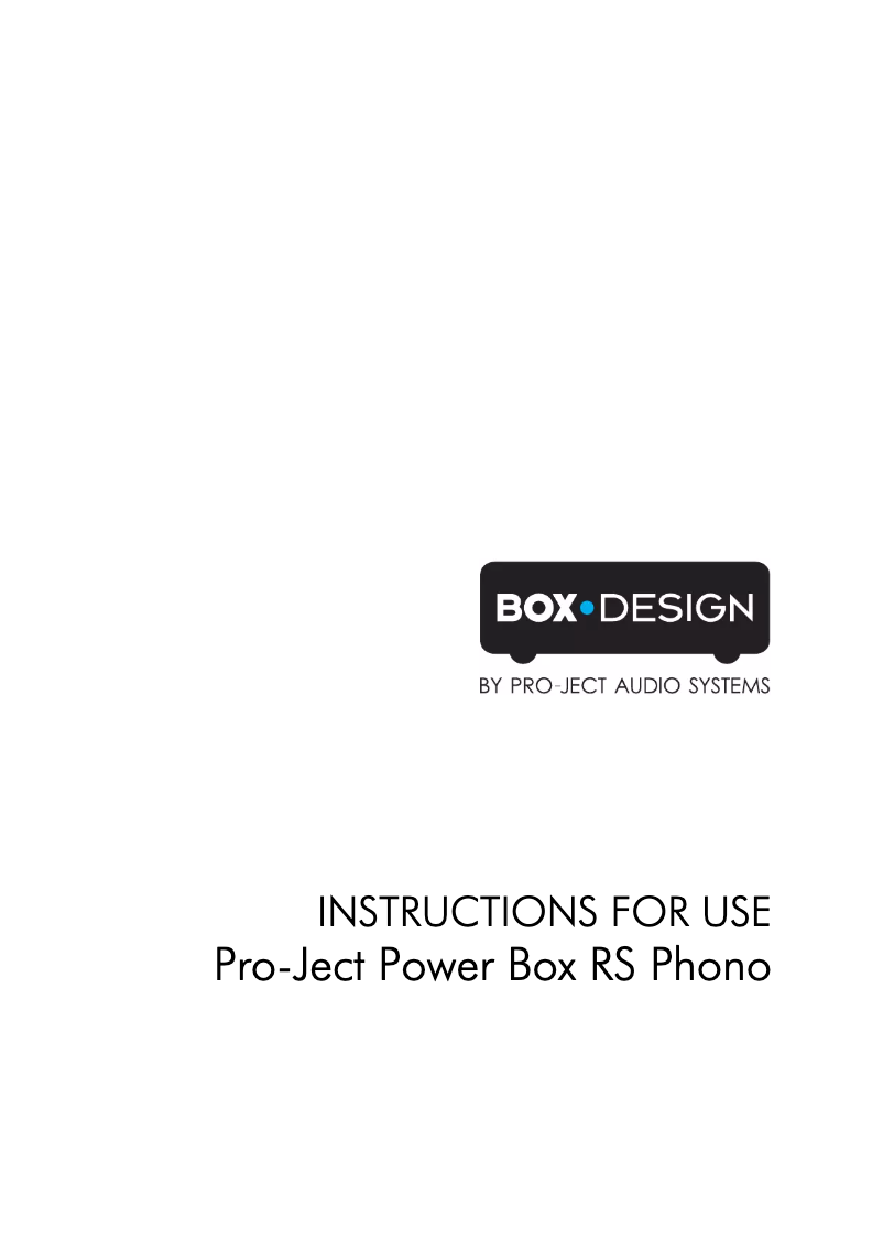 First page image of the manual for Power Box RS Phono