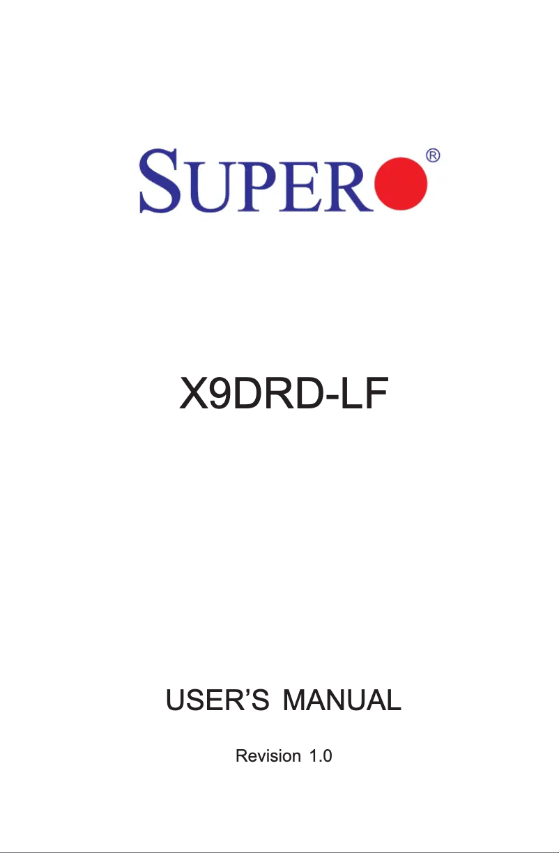 Image de la première page du manuel de l'appareil X9DRD-LF