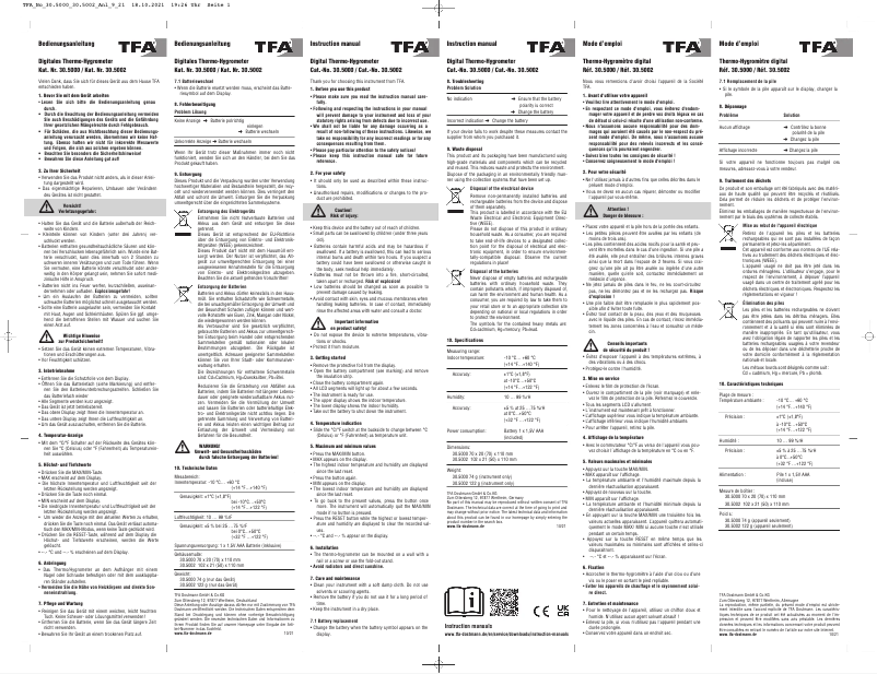Image de la première page du manuel de l'appareil 30.5000.02
