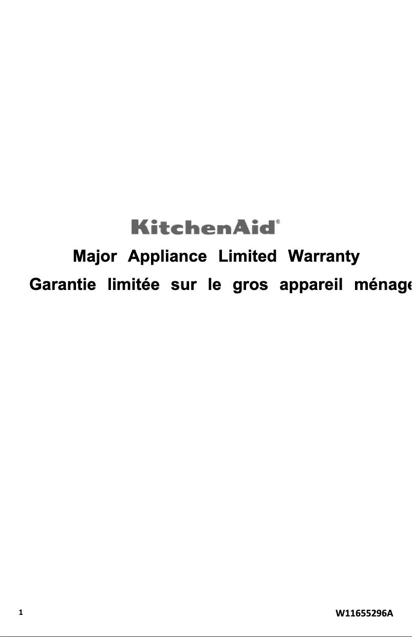 Page n°1 - Informations de garantie KitchenAid KMBP100EBS