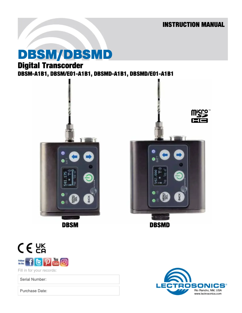 Image de la première page du manuel de l'appareil DBSM