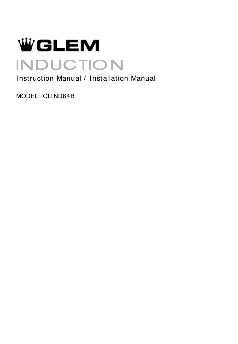 Page n°1 - Manuel utilisateur Glem Gas GLIND64B