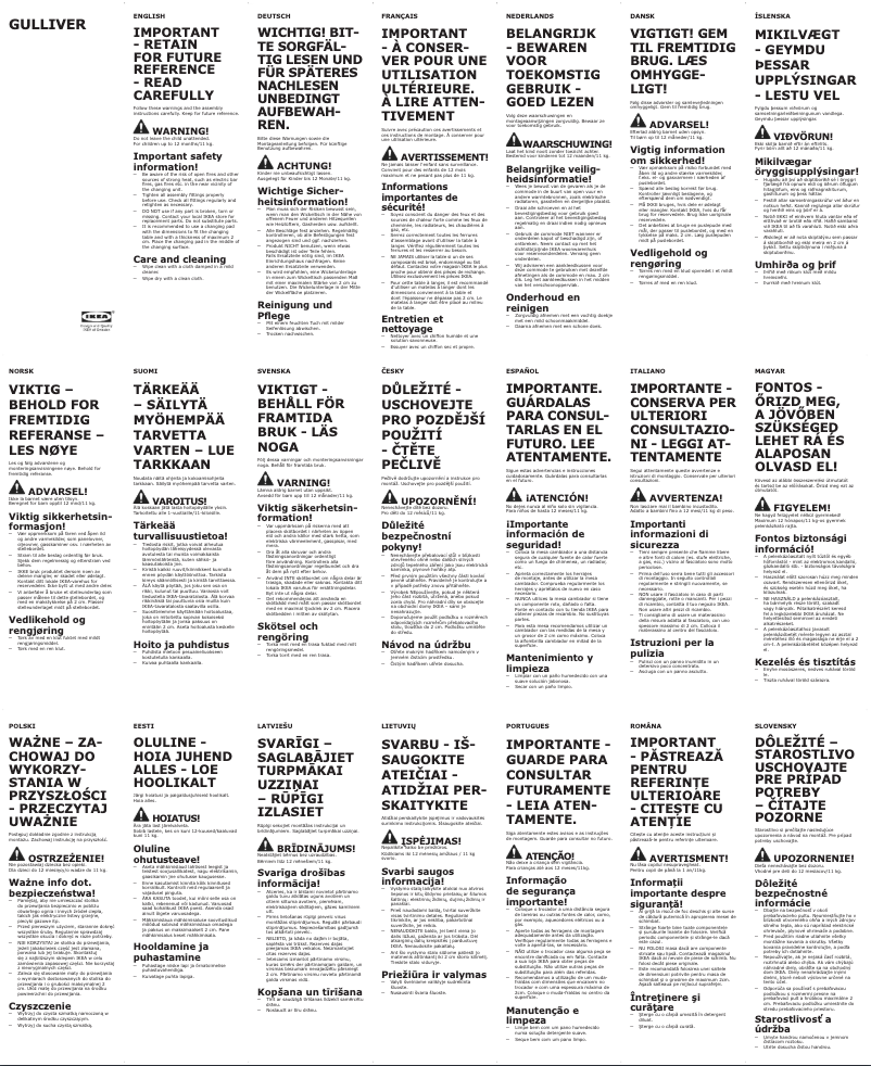 Page 1 de la notice Manuel utilisateur Ikea Gulliver