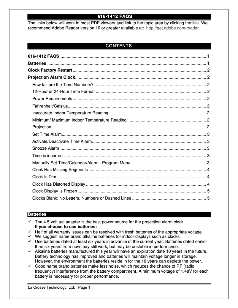 Image de la première page du manuel de l'appareil 616-1412