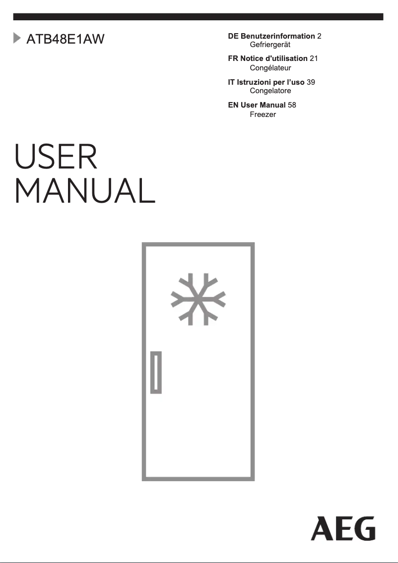 Page n°1 - Manuel utilisateur AEG ATF851