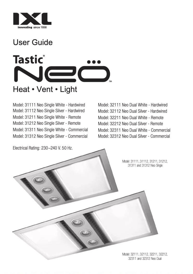 Image de la première page du manuel de l'appareil Neo Tastic 31111