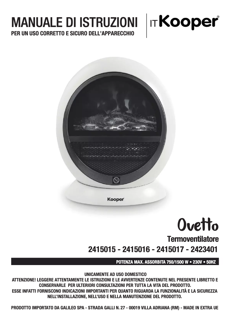 Página 1 del manual Manual de usuario Kooper 2415016