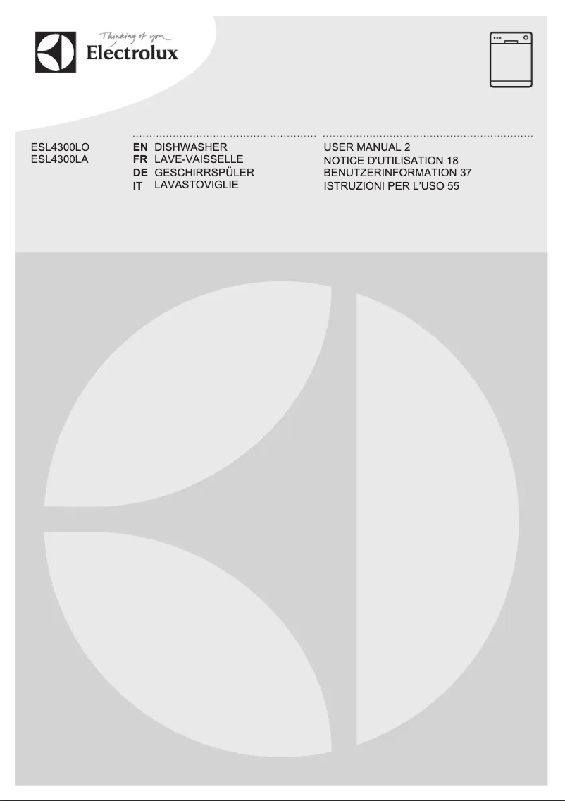 Page 1 de la notice Manuel utilisateur Electrolux ESL4300LA