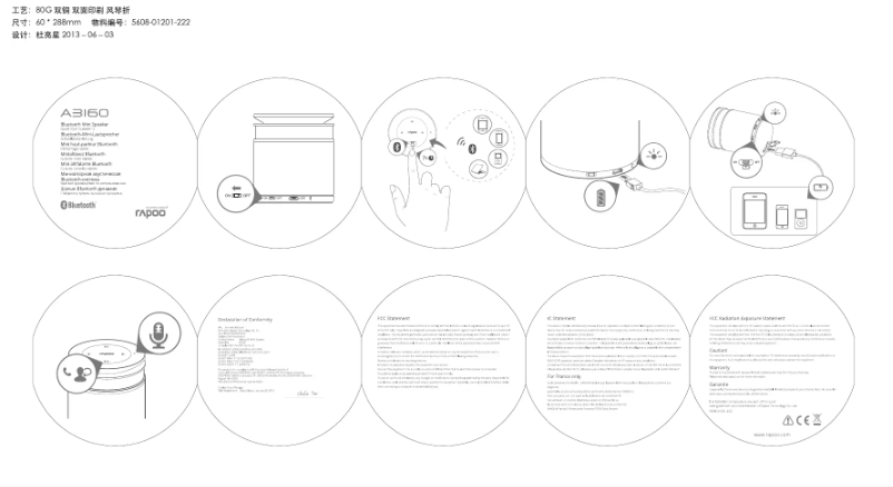 Page 1 de la notice Manuel utilisateur Rapoo A3160
