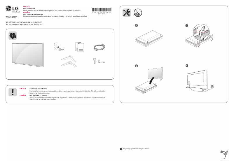Page 1 de la notice Manuel utilisateur LG 32LK500BPSA