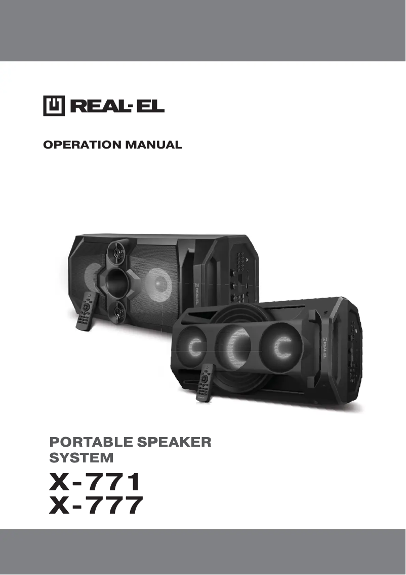 Page 1 de la notice Manuel utilisateur Real-El X-771